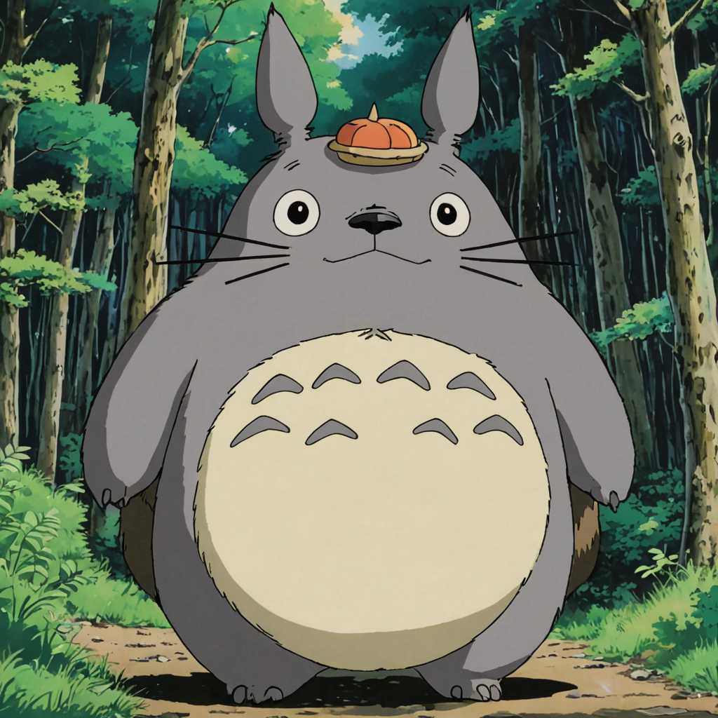 31075015-2084045055-80's anime screencap, Totoro, artistic rendition with wide brush strokes, anime comic.png